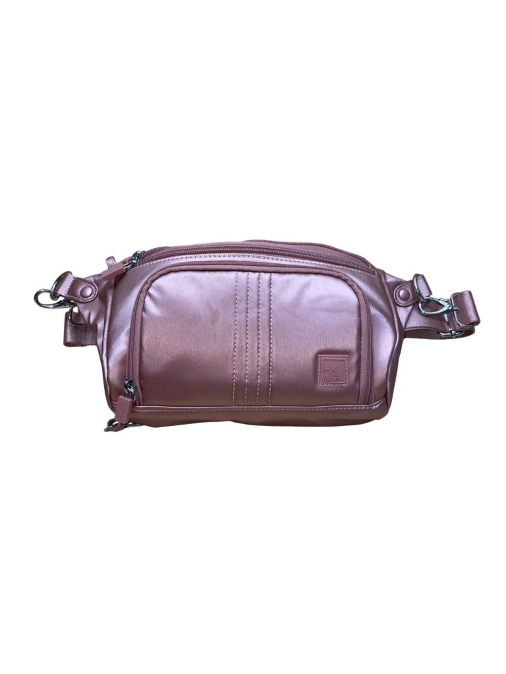 IHKWIP Women’s Rose Gold Nylon Adjustable Strap & Zipper Pockets Fanny pack